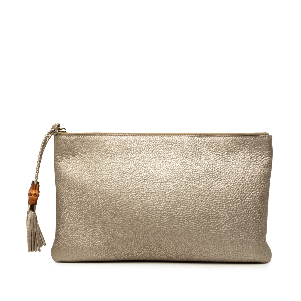 Pre-Loved Gucci Calfskin Bamboo Tassel Clutch